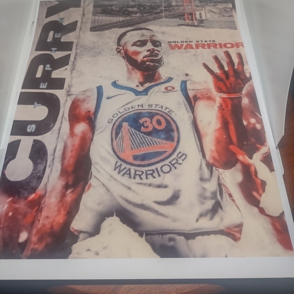 STEPHEN CURRY WARRIORS 8.5x11 ULTRA GLOSSY REPRINT COLOR ART BASKETBALL POSTER🔥 - Picture 2 of 5